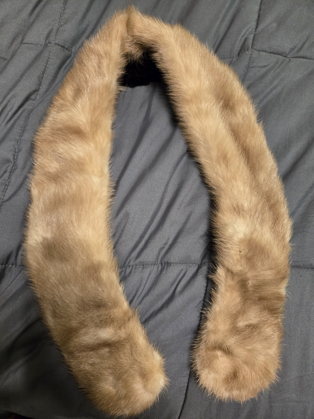 Vintage Mink Fur Collar - Light Brown